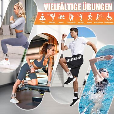 Важкі манжети для ніг BECOJADDE 0.45/0.9 кг - набір 2 шт. для тренувань ніг та рук. Підходять для бігу, кардіо, аеробіки та силових вправ.