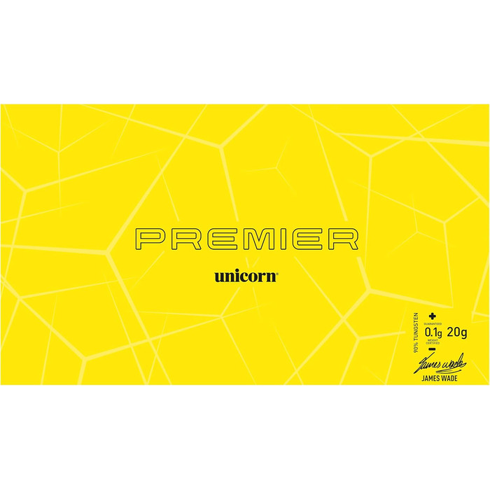Набір дротиків Unicorn із сталевим наконечником, 90% вольфрам, James Wade, Premier Natural 22 г