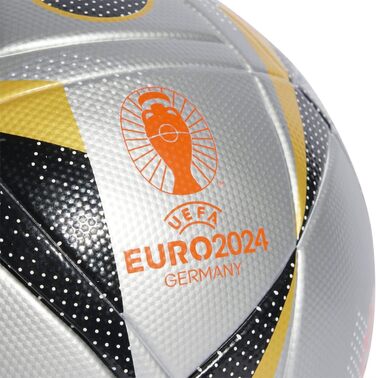 Футбольний м'яч Adidas Fussballliebe Finale League Euro 2024, сріблястий, розмір 4, FIFA Quality, унісекс