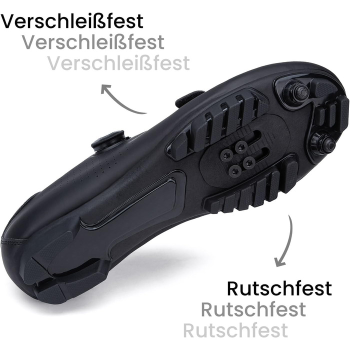 Велосипедні черевики для чоловіків та жінок, MTB, Radsport, сумісні з SPD Cleats, чорні, 44 EU