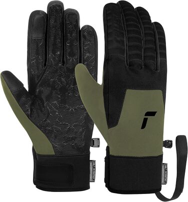 Чоловічі/унісекс лижні рукавички Reusch Raptor R-TEX XT Touch-Tec, водонепроникна мембрана, теплі зимові рукавички для сноуборду та гірськолижного спорту, сенсорний екран, оливкові/чорні, розмір 8