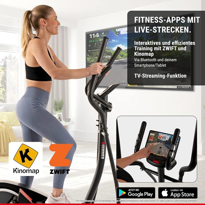 Орбітрек HAMMER Crosstech XTR BT з Glute Shaper, 21 програмою та індикатором потужності
