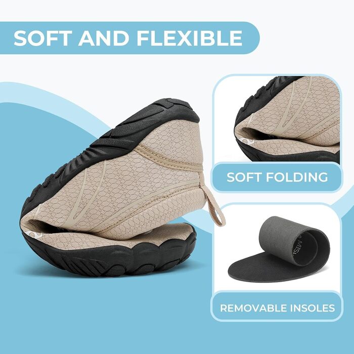 Чоловічі та жіночі аквашузи Mishansha з дихаючої сітки, швидковисихаючі, літні, розмір 36-46, хакі