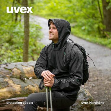 Чоловіча софтшелл куртка uvex Hardhöhe — водовідштовхуюча та дихаюча функціональна демісезонна куртка, чорна, розмір XL