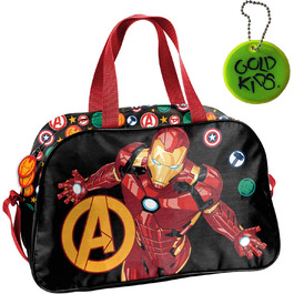 Сумка Avengers Marvel спортивна, дорожня, на плече з підсвічуванням, з брелоком