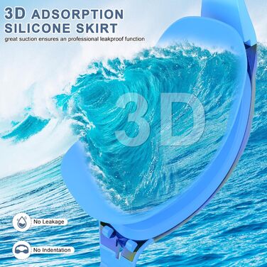 Окуляри для плавання дорослі та дитячі - антизапарні, HD-лінзи, захист від УФ, водонепроникний ущільнювач для тренувань, пляжу/басейну - зручна посадка, унісекс для чоловіків та жінок (2600-BLUE)