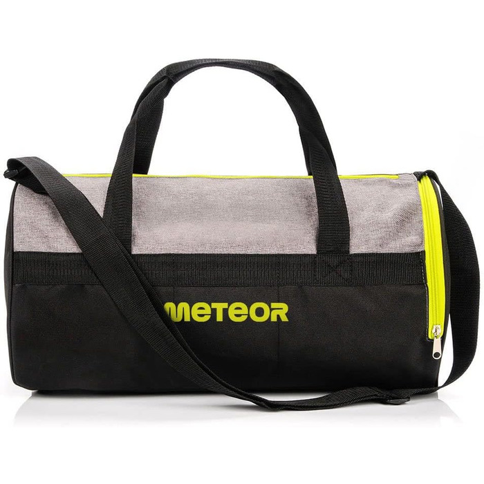 Спортивна сумка Meteor 25 л сіра/неонові зелений - для школи, тренувань, подорожей