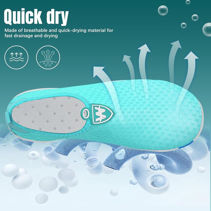 Чоботи для плавання WateLves: чоловічі та жіночі, для води, пляжу, серфінгу, швидко сохнуть, унісекс (зелений, 42 EU)