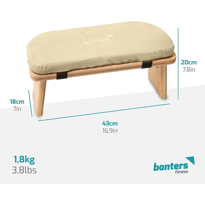 Банкетка для медитації з бамбука, складна, з подушкою, світло-зелена (пісочний)