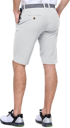 Чоловічі шорти для гольфу Outdoor Ventures UPF 50+ Stretch Dry Fit, швидкосохнучі бермуди з кишенями, сріблясто-сірі, розмір 36