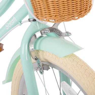 Дитяче велосипед Stitch з кошиком, 50.8 см, з підніжкою, 3-11 років (зелений, 35.6 см зі стабілізаторами)