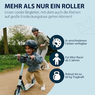 Дитячий самокат Hudora BigWheel 180 Advanced Junior – складний, з регулюванням висоти, синій, від 3 років