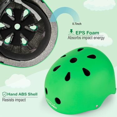 Дитячий шолом KAMUGO з комплектом захисту: наколінники, налокітники, напульсники (2-8 років)