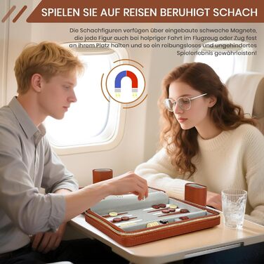 Набір для гри в нарди Lohofrnny, переносний, класичний, для дорослих та дітей (колір: коричневий)