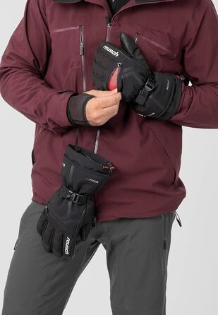 Лижні рукавички Reusch Down Spirit Gore-Tex з пухом, водонепроникні, дихаючі, чорні/сріблясті, розмір 9