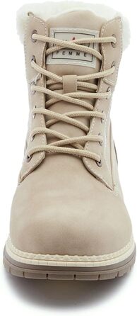 Черевики для туризму та зимові черевики ANJOUFEMME для жінок, водонепроникні та теплі зимові черевики для активного відпочинку, трекінгу та зимових прогулянок, 38 EU, колір: бежевий з хутром