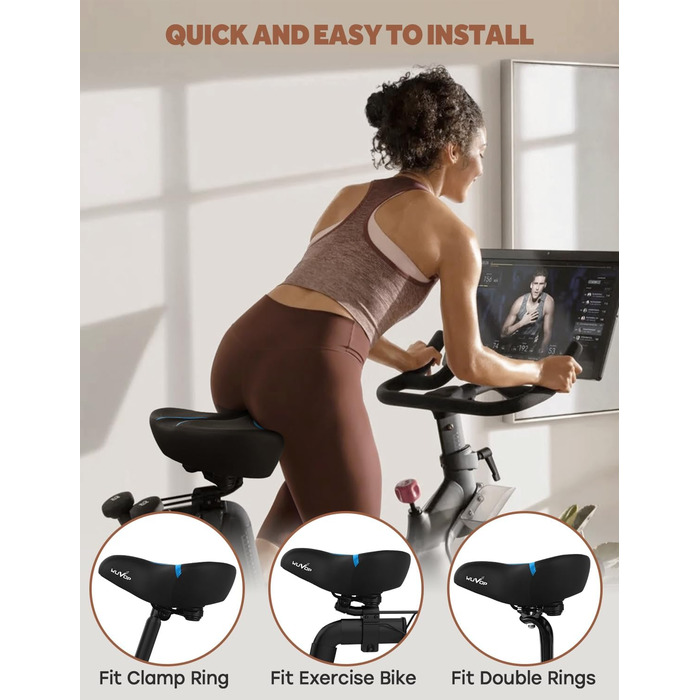 Широкий велосипедний сидіння для Peloton Bike & Bike+ (блакитний), заміна, для чоловіків та жінок, сумісний з Peloton, Echelon, електровелосипедами, круїзерами