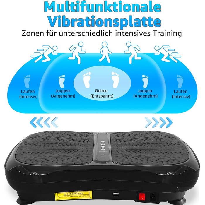 Віброплатформа з Bluetooth, 1-99 рівні інтенсивності, 5 програм для фітнесу вдома для схуднення, м'язового розвитку та тренування всього тіла