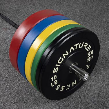 Олімпійський диск Signature Fitness 25 кг, сталева втулка, 5,1 см, кольоровий