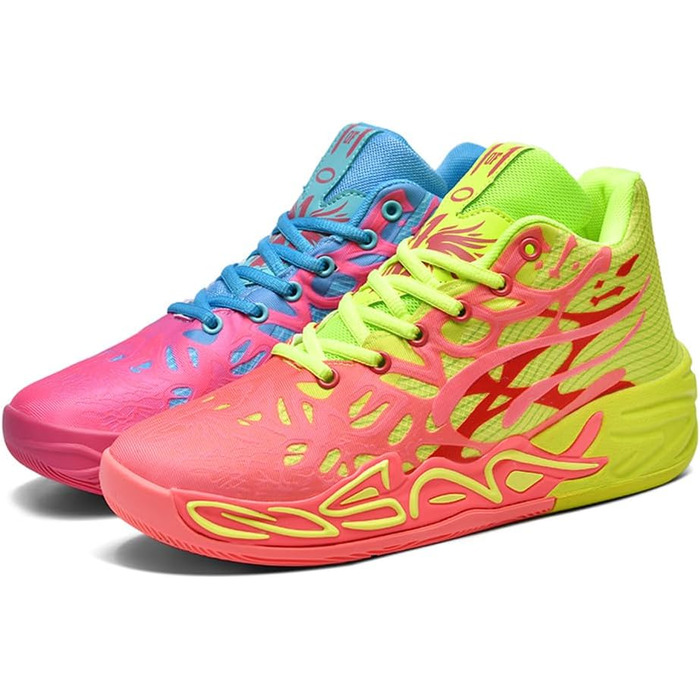 Баскетбольне взуття для чоловіків, антиковзаюче, зносостійке, модне спортивне взуття, великі розміри, червоно-зелене (41 EU, Yuanyang)