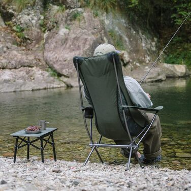 Складний туристичний стілець Naturehike - легкий, для кемпінгу, риболовлі, пікніка та хайкінгу (зелений, оновлена версія)