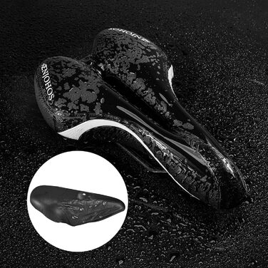 Велосипедне сідло ENJOHOS, водонепроникне PU сідло для гірського, трекінгового, туристичного та шосейного велосипеда (Чорно-біле)