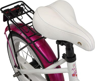 Дитяче велосипед BIKESTAR 14 дюймів для хлопчиків та дівчаток від 4 років | Класичний дизайн | Рожево-білий | Без ризику тестування