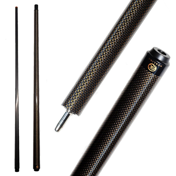 Кю (бик) для більярду KHEALING з карбону, 58 дюймів, 1/2-дюймова структура, 3-зубчастий з'єднувальний елемент, 12.4 мм наконечник, 540-567 г, для професійних гравців (жовтий)