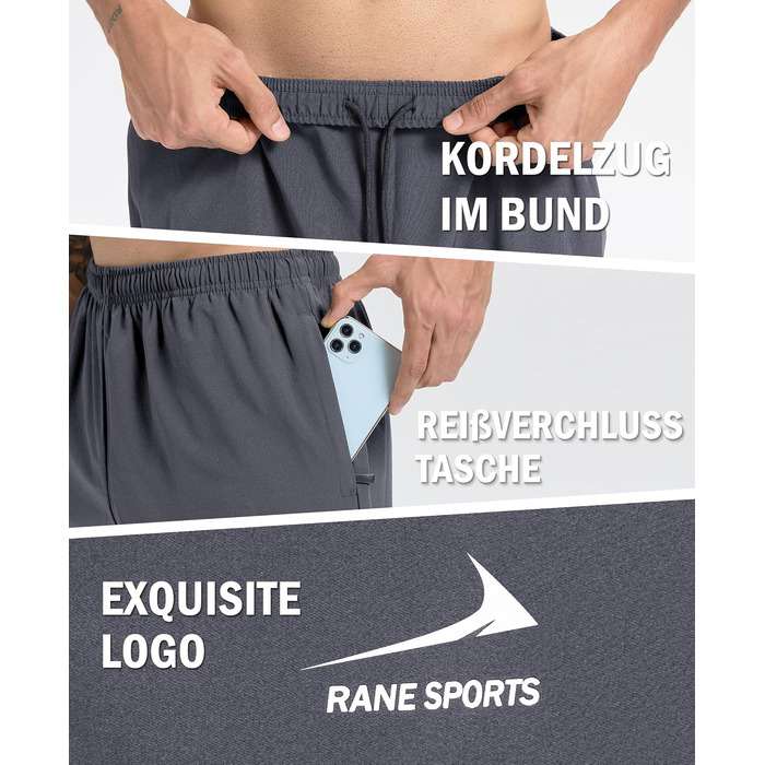 Шорти спортивні чоловічі з кишенею на блискавці – легкі, дихаючі, ідеальні для бігу, фітнесу та активного відпочинку сірого кольору, розмір L