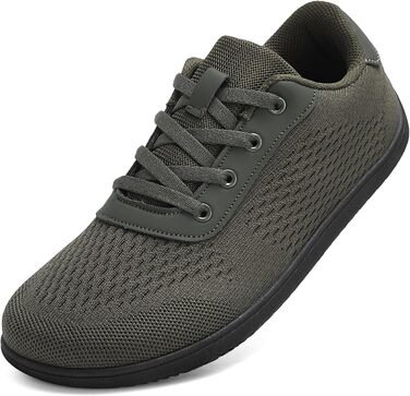 Легкі кросівки для бігу Barfußschuhe: чоловічі та жіночі, дихаючі, з широкою переднячкою, антиковзаючі, для трейлу та бігу по вулицях (40 EU, армійний зелений)