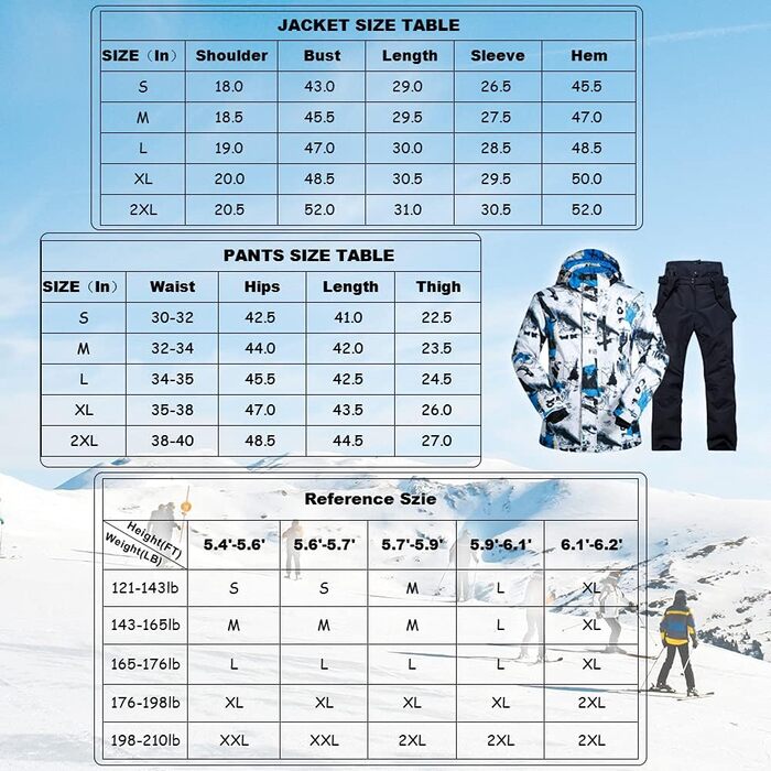 Комплект чоловічого гірськолижного костюма ALSOGO: куртка та штани, теплий, водонепроникний, вітронепроникний, з капюшоном, для сноуборду та гірськолижного спорту, білий, розмір L