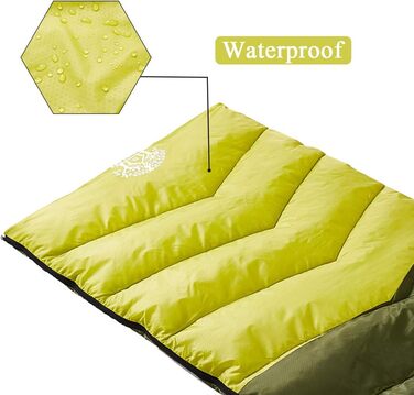 Сплячий мішок 4 сезони для дорослих та дітей, для кемпінгу, походів, активного відпочинку. Легкий, водонепроникний, з компресійним мішком.