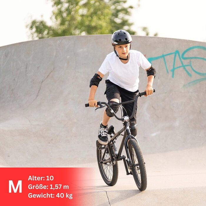 Дитячий захисний набір SKATEWIZ 6-в-1 для роликів, наколінники, налокітники, захист для дітей та дорослих, чорний, розмір M, підвищений комфорт і амортизація