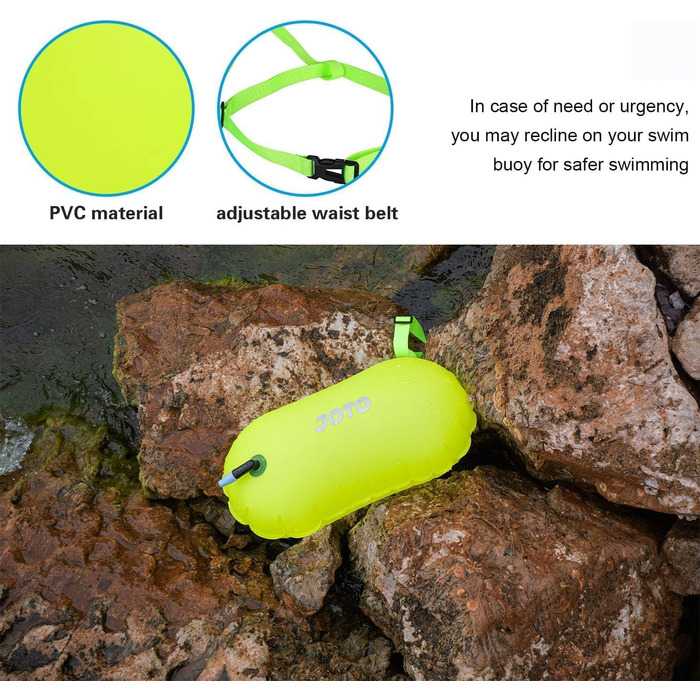 Надувна буйка для плавання JOTO (2 шт.) з поясом, безпека у відкритій воді та для триатлону, помаранчево-жовта