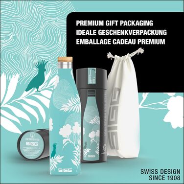 Термос-бутилка SIGG Meridian 0,5 л Sumatra Birds, нержавійка, бамбукова кришка, ізольована, без BPA, герметична