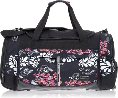 Спортивна сумка ALESSANDRO ELEPHANT Mate 55 см, 45 л, чорний з білим орнаментом, для фітнесу та подорожей