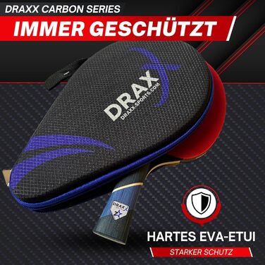 Набір ракетки для настільного тенісу DRAXX SPORTS 7 зірок | Професійна карбонова ракетка для контролю, обертання та потужності | Ультралегка, 175г | Губка 2мм & Високопродуктивний накладка