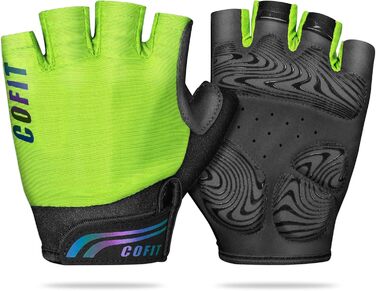 Велосипедні рукавички COFIT з повним пальцем з підтримкою сенсорного екрану для чоловіків та жінок – дихаючі, амортизуючі рукавички з гелевою підкладкою та неслизьким зчепленням для MTB та шосе, зелені, розмір S