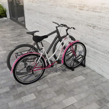 Підставка для велосипедів HENGMEI на 2 велосипеда, сталева, чорна. Підходить для шин шириною 30-65 мм. Монтаж на підлогу або стіну.