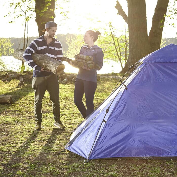 Намет Lumaland Outdoor Kuppelzelt для кемпінгу та подорожей, 2-3 особи, 215x195x120 см, блакитний