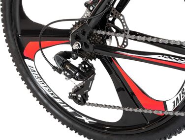 Гірський велосипед KS Cycling Hardtail 26'' Sharp, чорний-червоний