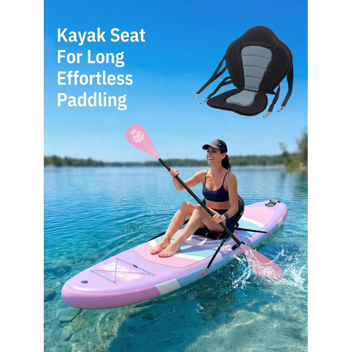 Надувний SUP дошка Niphean для дорослих, 305 см, з фіном StabilTrac, для йоги та балансування, фіолетовий