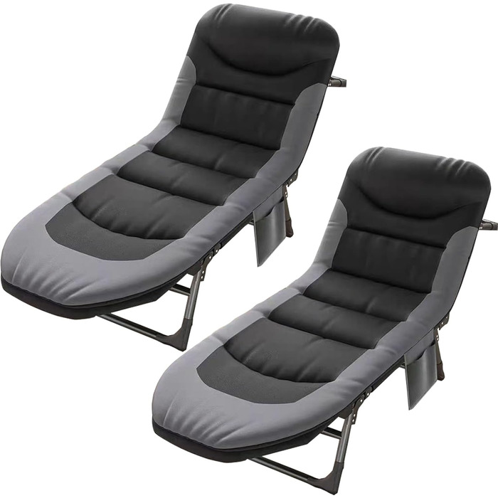 Розкладне ліжко Cozykimo для кемпінгу та відпочинку: кемпінг, риболовля, гості, сад, подорожі (чорний)