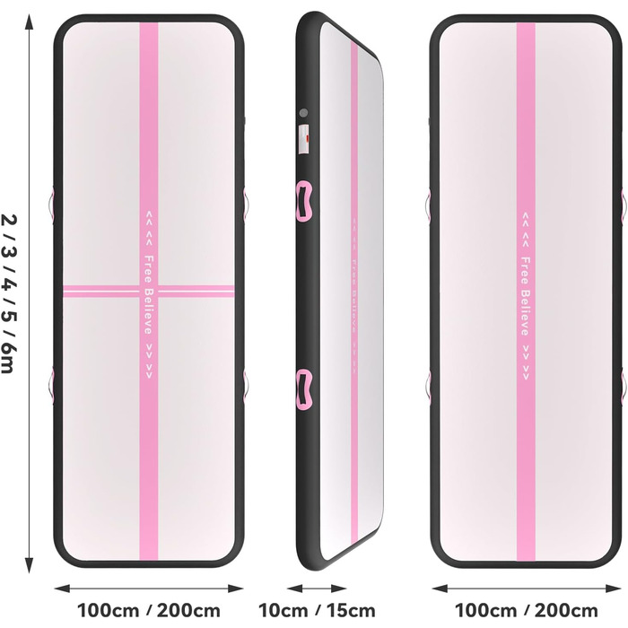 Airtrack мат 3м x 10см з електронасосом 600W для гімнастики, йоги та фітнесу