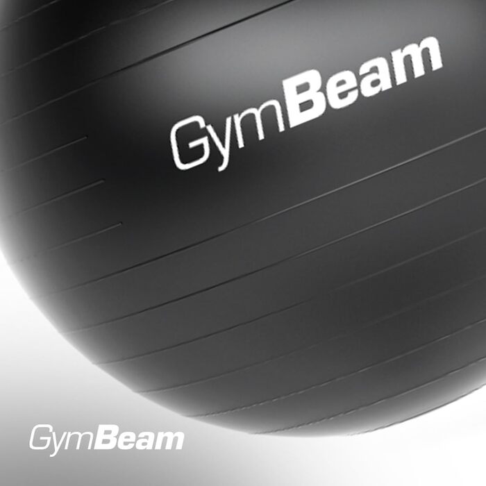 Гімнастичний м’яч GymBeam 85 см з насосом, чорний – для стабільності, контролю тіла, зміцнення м’язів і профілактики болю у спині