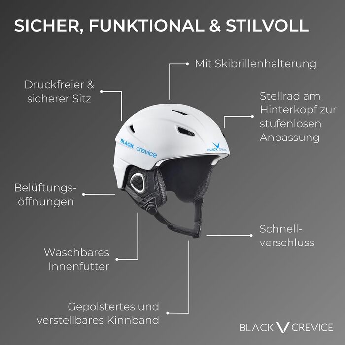 Гірськолижний шолом Black Crevice Kitzbühel, полікарбонат, дихаючий, для чоловіків та жінок, регульований розмір