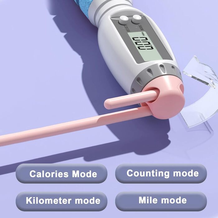 Скакалка WIYETY з лічильником, підшипниками та антиковзними ручками, регульована довжина, для чоловіків, дітей та дорослих - Рожевий