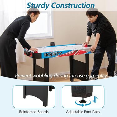 Тік-ток аерохокейний стіл HOMASIS з LED-підсвіткою та електронним лічильником очок, 12V мотор, комплект з 2 шайбами та 2 штовхачами, для дітей та дорослих