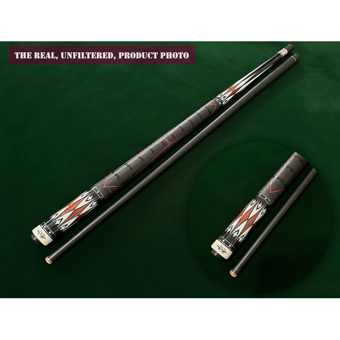 Більярдний кий Tai Ba Cues 58'' з чохлом, дерев'яний канадський клен, 19 oz, PU-покриття, 13mm шкіряний наконечник, Магоні