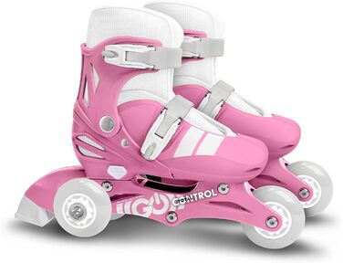 Ролики TRISKATES 2-в-1 регульовані для дітей (SKIDS CONTROL FILLE 2025, рожеві, розмір 27-30)